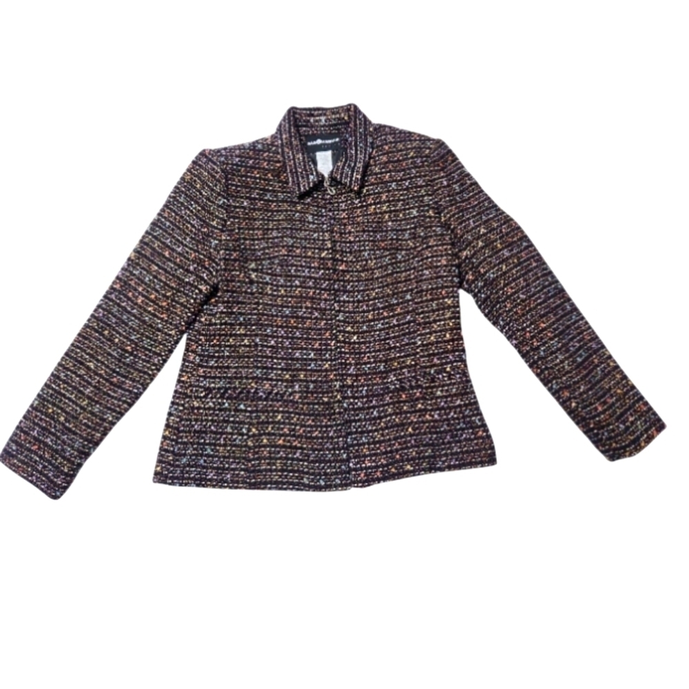 Sag Harbor Petite Multicolor Tweed Jacket size 4P